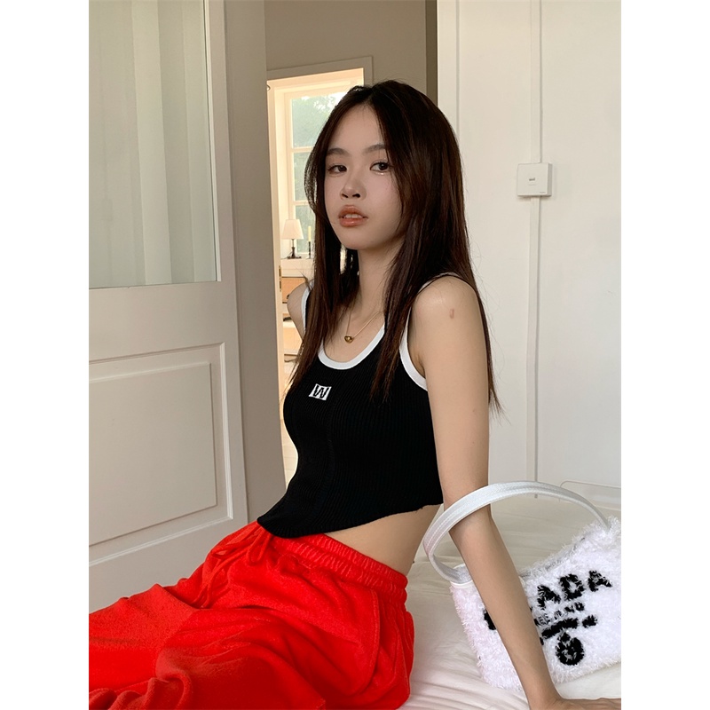 HUANG YOYO Áo Hai Dây Dáng Ngắn Phong Cách Thời Trang Hàn Quốc Cho Nữ