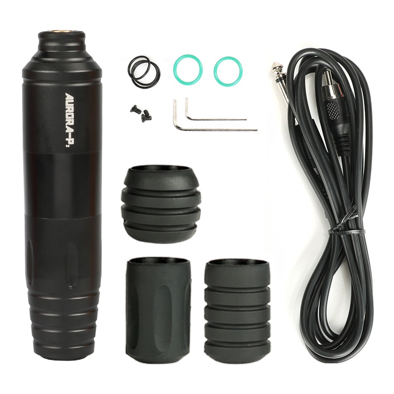 Máy Xăm Động Cơ Aurora P2 Với 3 Vỏ Bọc RCA Bằng Silicon Nhiều Kích Thước Khác Nhau