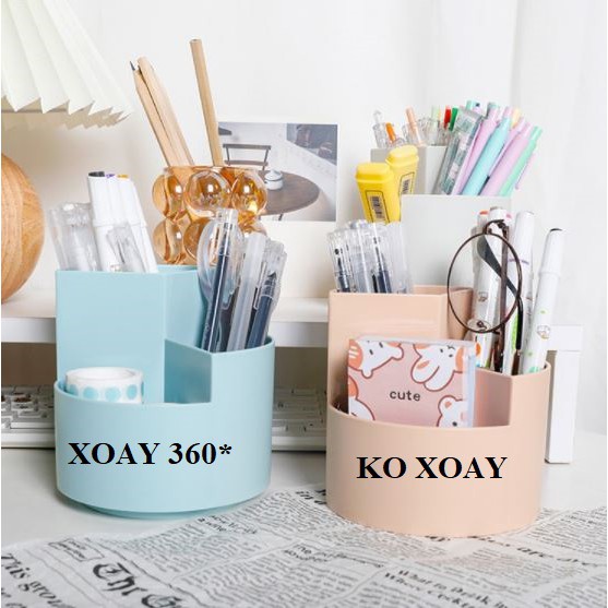 Ống cắm bút 2 tầng xoay 360 độ tiện dụng