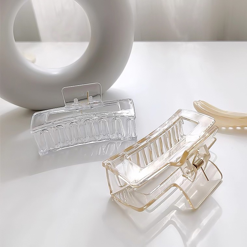 Kẹp Tóc Càng Cua Acrylic Trong Suốt Kiểu Hình Học Đơn Giản Thời Trang Hàn Quốc Cho Nữ