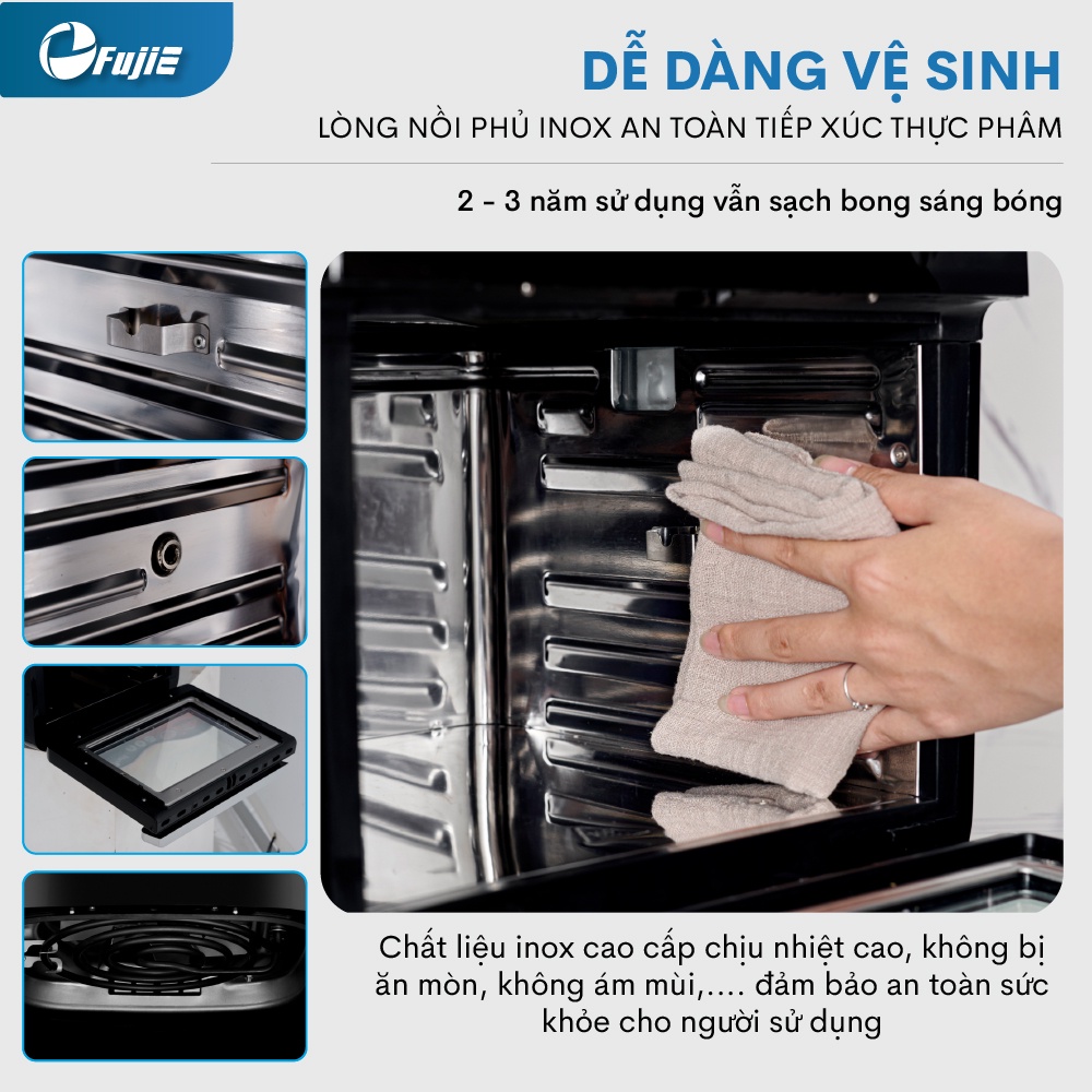 Nồi Chiên Không Dầu 12 lít AF12D, công suất 1800W, 16 chế độ cài sẵn, phủ inox không ám mùi nhựa, Bảo hành 2 năm