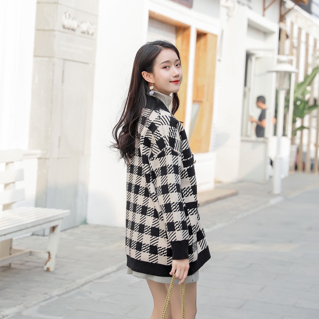 Áo len nữ,áo len cadigan dáng rộng chất len dày dặn, Kiểu dáng năng động, trẻ trung.