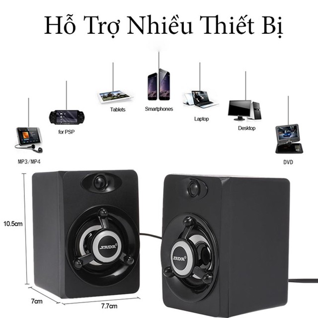 Loa Đôi Vi Tính Đèn Led SADA V-118 Thiết Kế Hiện Đại Trẻ Trung Năng Động Âm Thanh Chân Thực Sống Động
