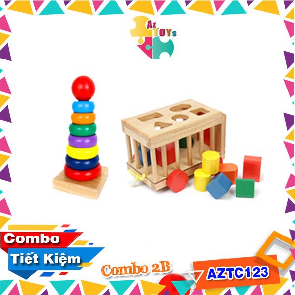 Combo Đồ Chơi Gỗ Phát Triển Toàn Diện Các Kỹ Năng Cho Bé - AZTC123