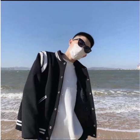 Áo Bomber💙FREESHIP💙 Áo Khoác Tay Viền Da Trắng  Phối Đồ Đẹp Hot 2021