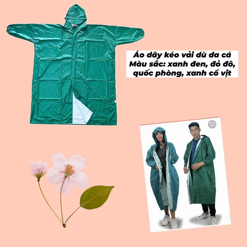 ÁO MƯA VẢI DÙ DA CÁ DÂY KÉO