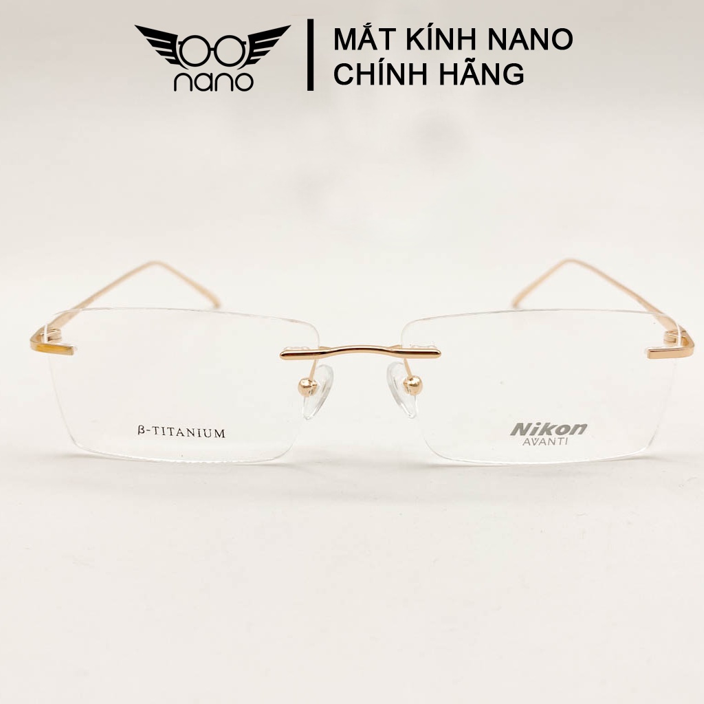 Mắt kính cận nam nữ không viền MKSV 16012 Nikon hợp kim titan bền bĩ bền màu chất lượng