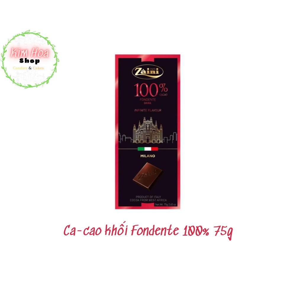 Sô cô la đậm vị ca cao ZAINI Cioccolato Fondente 75G  70%-80%-90%-100% MADE IN GERMANY