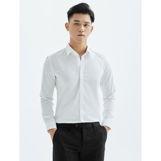 Áo sơ mi nam dài tay cơ bản trắng trơn Biluxury 4SMDB120TRK