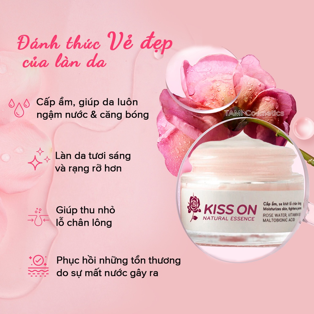 Mặt nạ ngủ hoa hồng KISS ON cấp ẩm chuyên sâu, da sáng hồng rạng rỡ kisson 30ml TM-KI-MN01