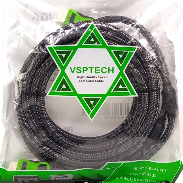 Cáp HDMI VSPTECH dài 10 mét bọc dù chống nhiễu - hỗ trợ FullHD (đen)