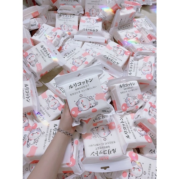 Bông Tẩy Trang RURI Japan Cotton không xơ bông 100miếng
