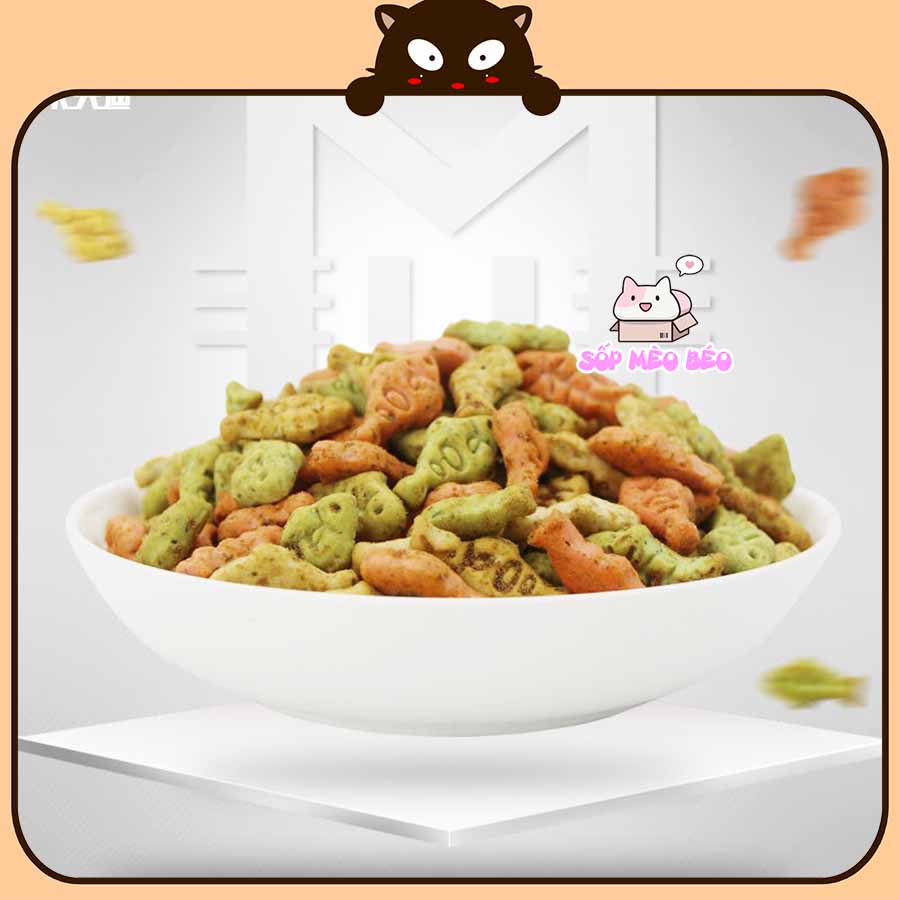 Bánh quy hải sản nướng gói 80gr hãng Kafed từ cá ngừ,gà,catnip,tôm,bonito hấp dẫn cho Mèo