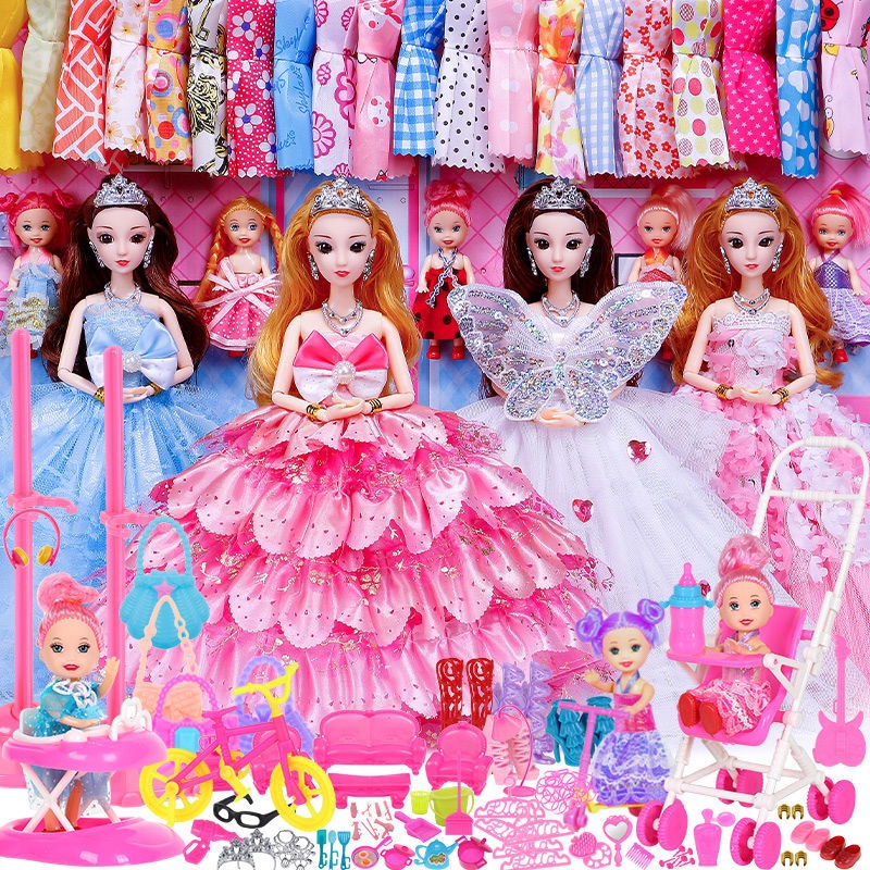 Búp bê Barbie trẻ em cô gái công chúa nhà mô phỏng đồ chơi Hộp Quà Tặng bộ quà sinh nhật(Trong kho)
