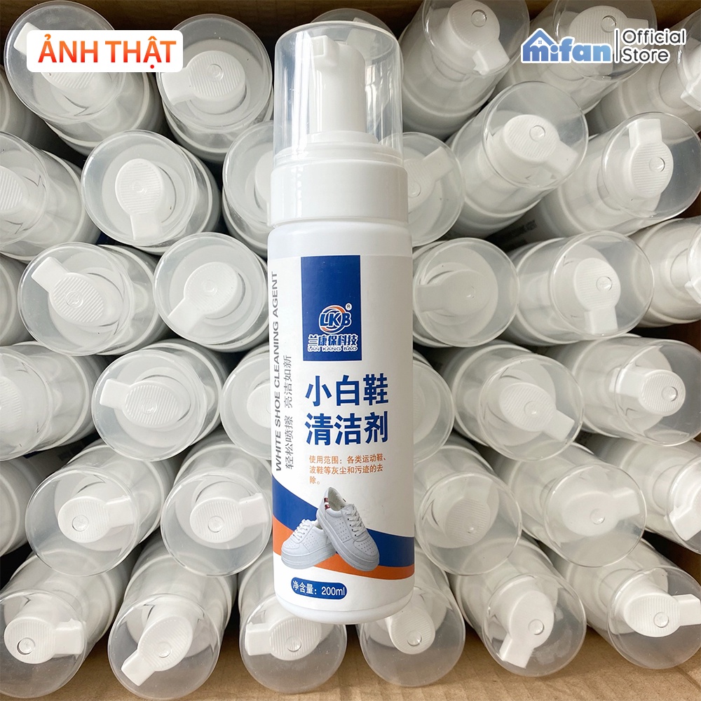 Chai Xịt Vệ Sinh Giày Cao Cấp LKB 200ml - Bình Xịt Bọt Làm Sạch, Làm Trắng Giày Dép Siêu Tốc - MIFAN HÀNG CHÍNH HÃNG