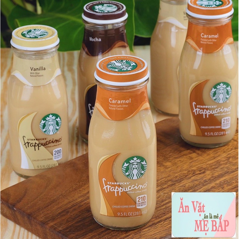 [Date 07/2021] Cafe Đóng Chai Starbuck Frappucino - Chai 283ml - 3 Vị Mocha, Vanilla, Caramel [Freeship +Hoàn Xu]