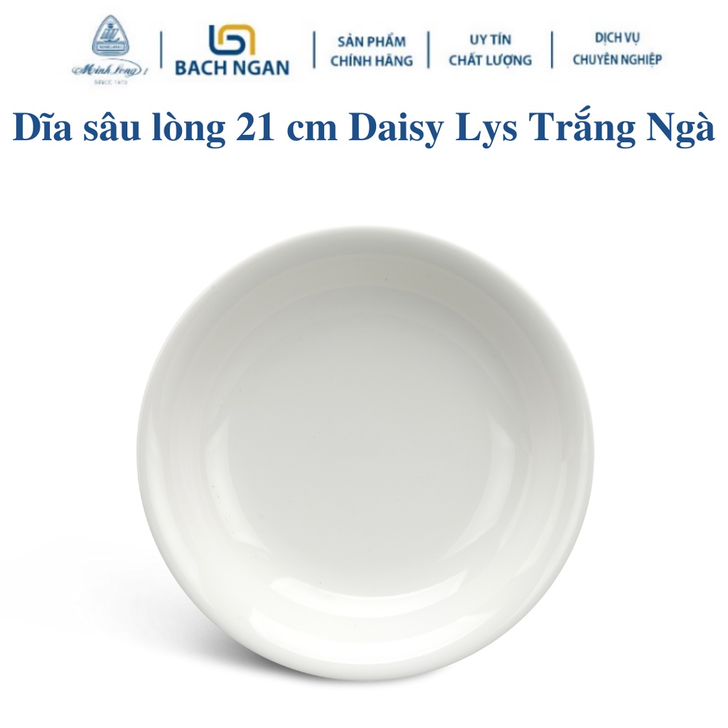 Dĩa sâu lòng 21 cm - Daisy Lys - Trắng Ngà