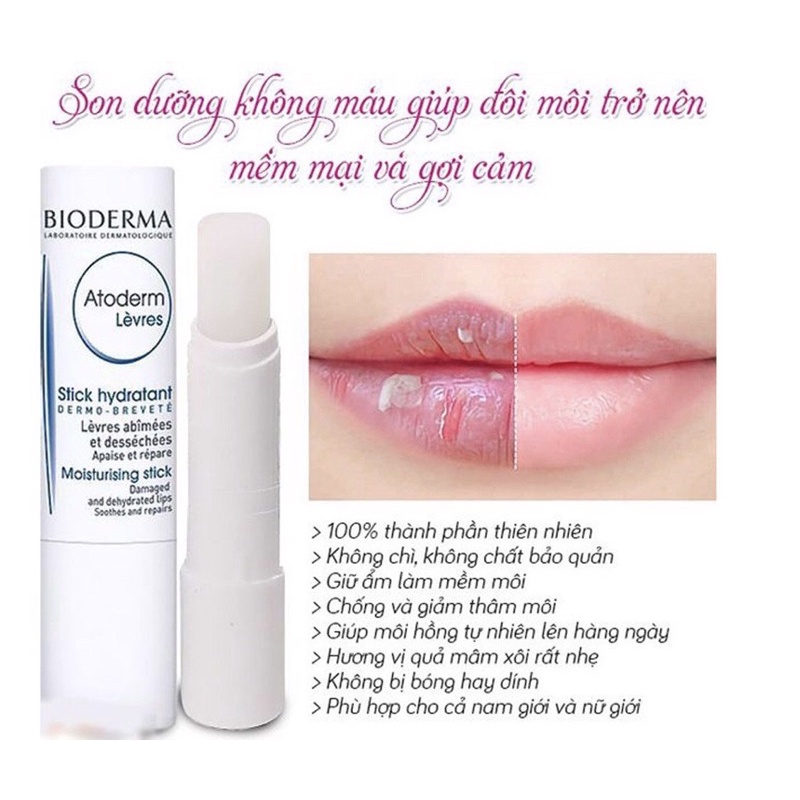 Son dưỡng môi Bioderma không màu