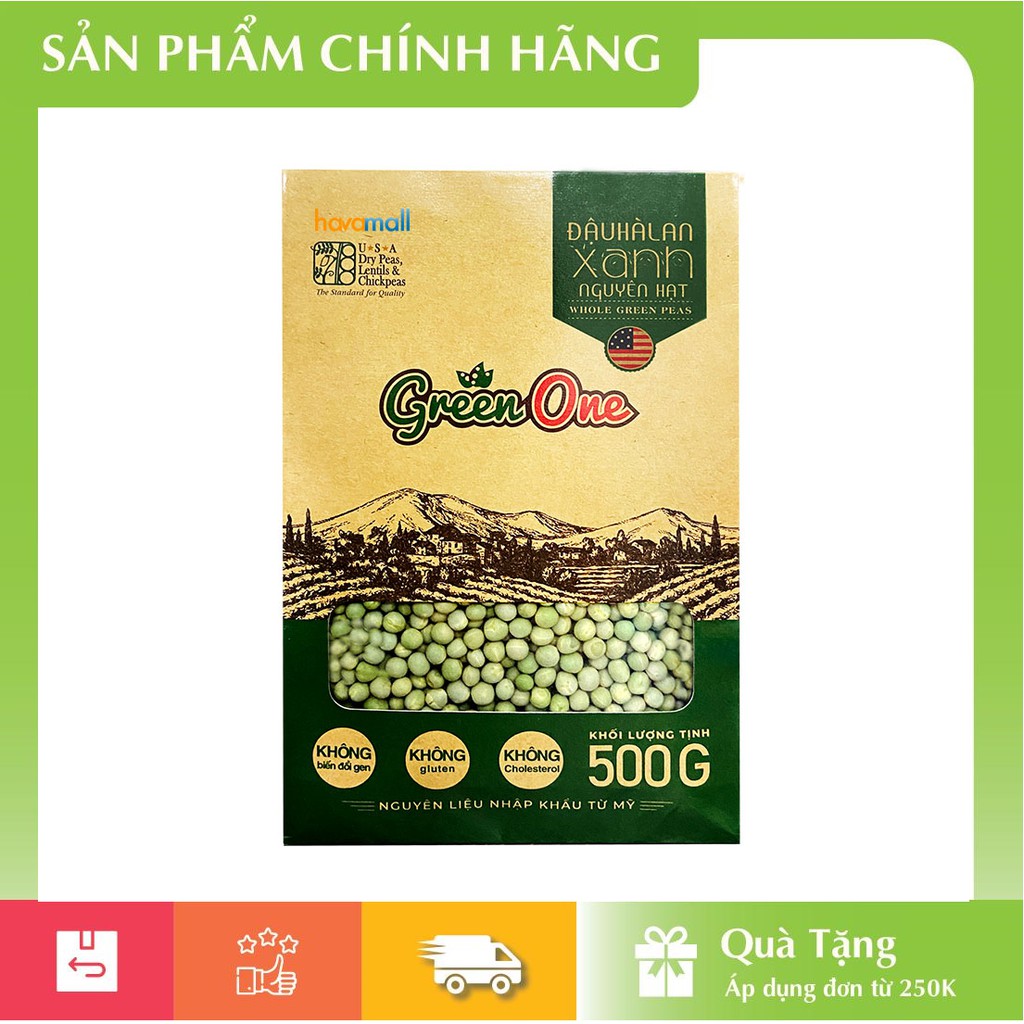 [HÀNG CHÍNH HÃNG] Đậu Hà Lan Xanh Nguyên Hạt Hữu Cơ Hộp Giấy – Whole Green Peas Organic Paper Bag 500gr