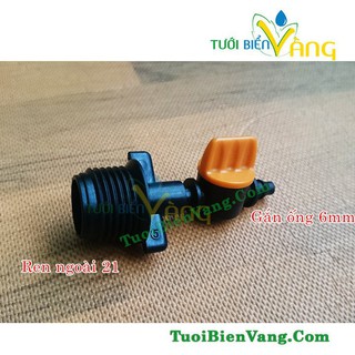 Van chuyển ren ngoài 21 ra ống tưới 6mm
