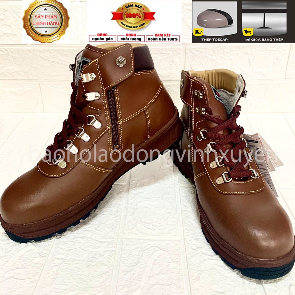 Giày Bảo Hộ Lao Động Cao Cổ K2-14 Hàn Quốc Da Bò Chống Nước Chống Đinh