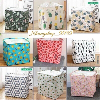 Túi đựng quần áo chăn màn quần áo vải canvas không thấm nước, giỏ đựng đồ đa năng Nhungshop_9989