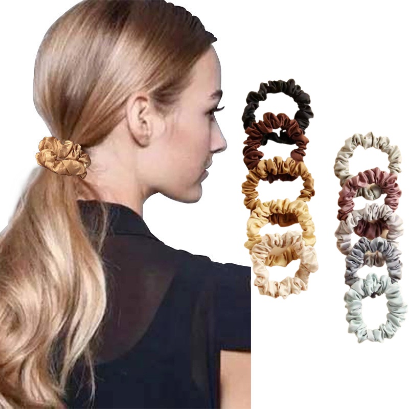Bộ 10/20 Dây Cột Tóc Vải Màu Sắc Ngọt Ngào Phong Cách Hàn Quốc
