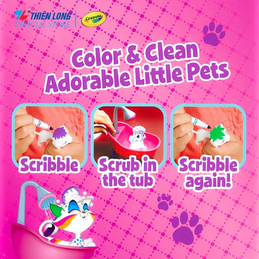 Bộ đồ chơi trang trí cho thú cưng - có thể rửa được Crayola Scribble Scrubbie Pets Tub Play Set