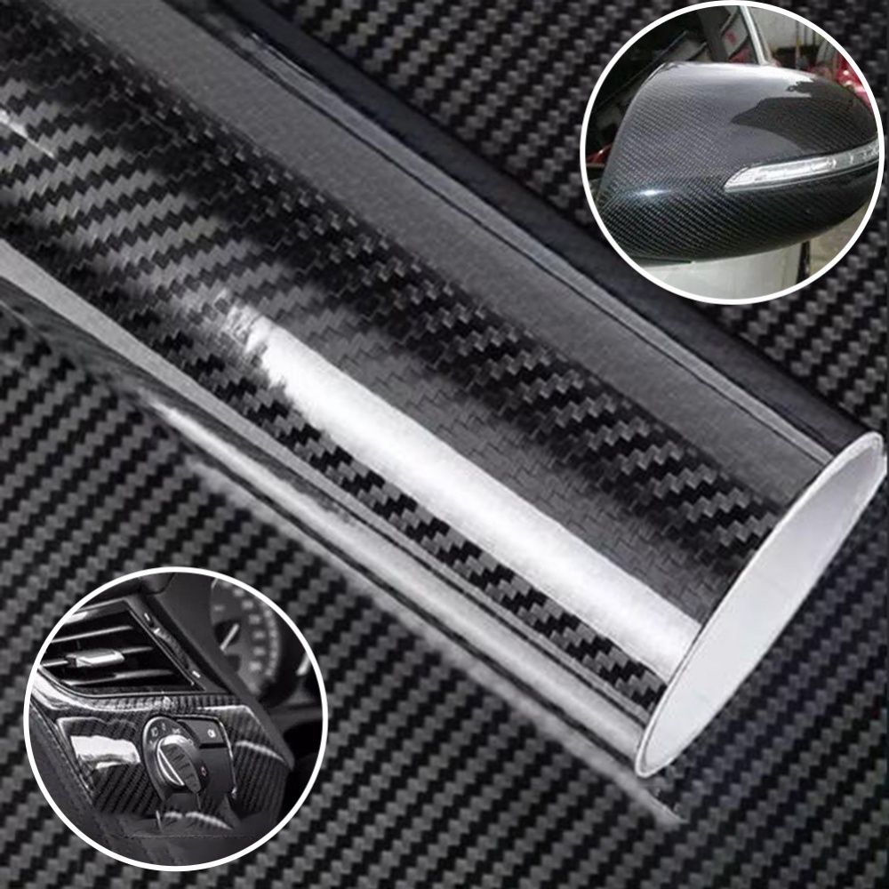 Miếng Dán Sợi Carbon 5D Trang Trí Xe Máy, Máy Tính Bảng 100×30cm