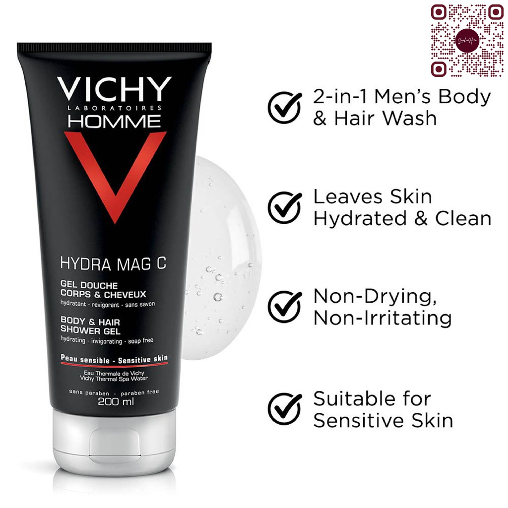 SỮA TẮM GỘI CHO NAM VICHY HOMME HYDRA MAG C BODY &amp; HAIR SHOWER GEL