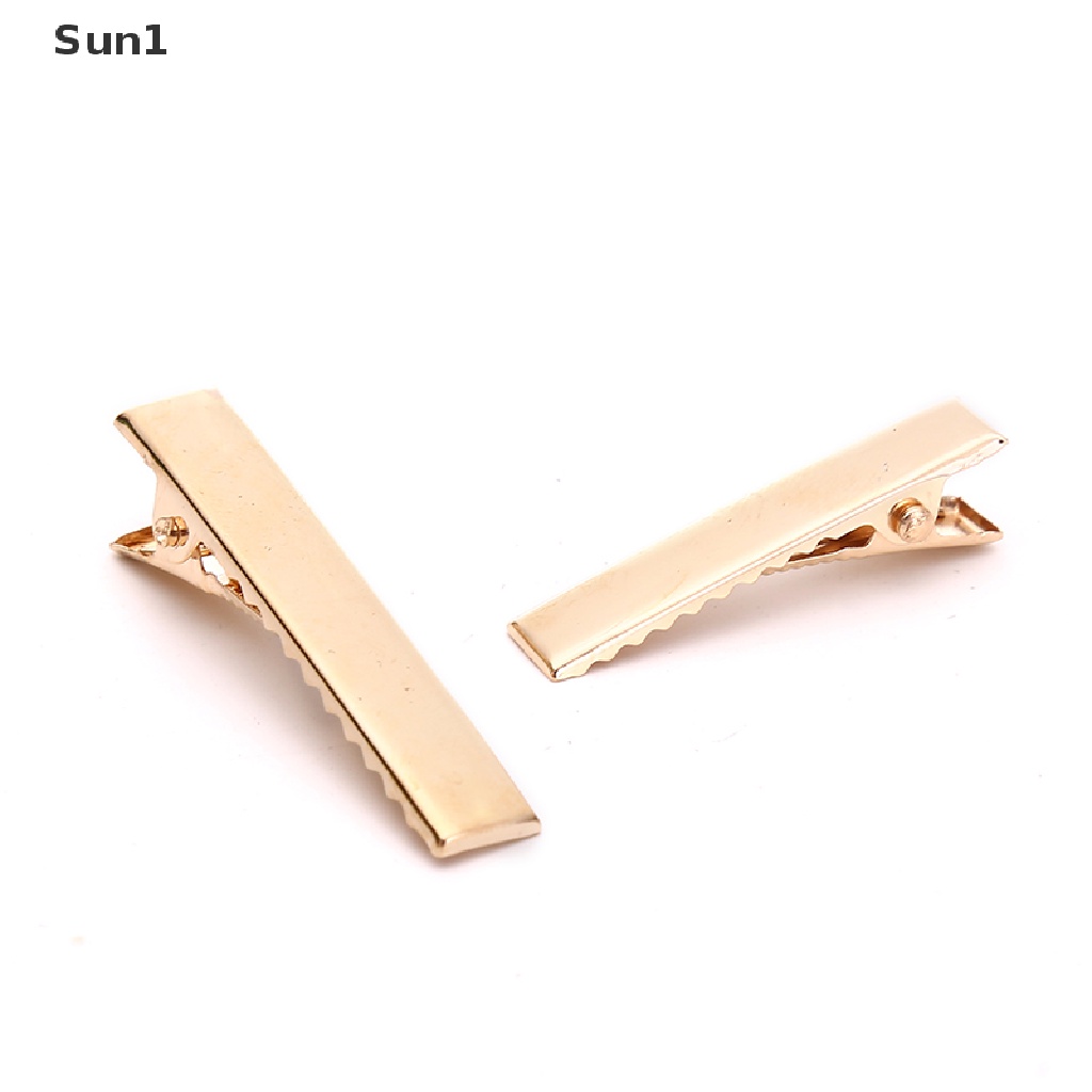 Set 1 &gt; 100 Kẹp Tóc Cá Sấu Kim Loại Màu Vàng KC DIY