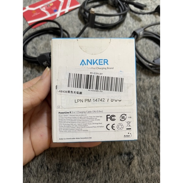 Dây Cáp Sạc 3 Trong 1 MicroUSB / USB Type-C / Lightning Chuẩn MFI Anker Powerline II 0.9m - A8436 - Hàng Chính Hãng