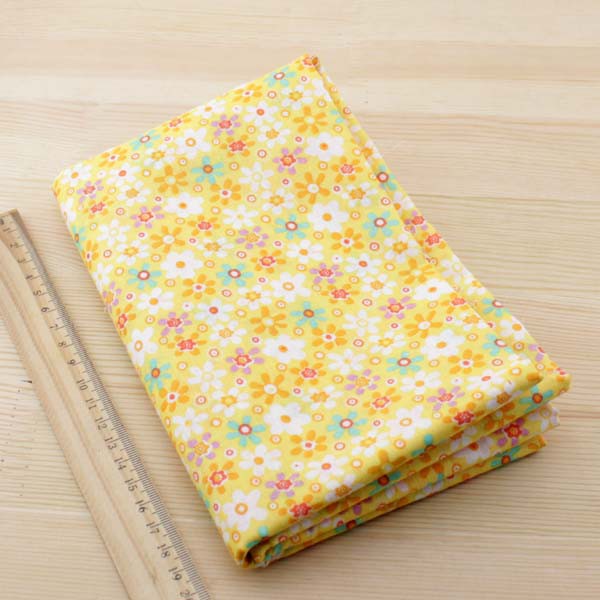 Set 7 Tấm Vải cotton 50 * 50 Màu Vàng Trơn Dùng Làm Đồ Thủ Công Đa Năng Tiện Dụng