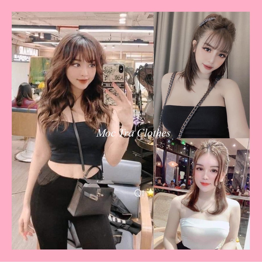 Áo quây ngực nữ sexy dáng ôm croptop chất bozip mỏng mịn, 2 màu trơn, áo kiểu nữ rẻ đẹp | WebRaoVat - webraovat.net.vn