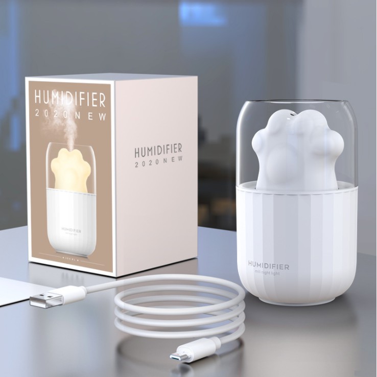 Máy phun sương mini Humidifier M206, dung tích 300ml, nhỏ gọn, đáng yêu, hình móng vuốt mèo