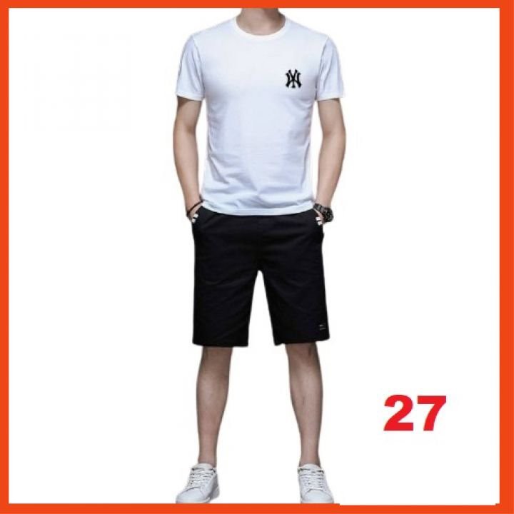 Đồ bộ nam thể thao ngắn tay, đồ mặc nhà chất thun mát mịn màu trắng nhiều mẫu tp_shop_87 ms2630