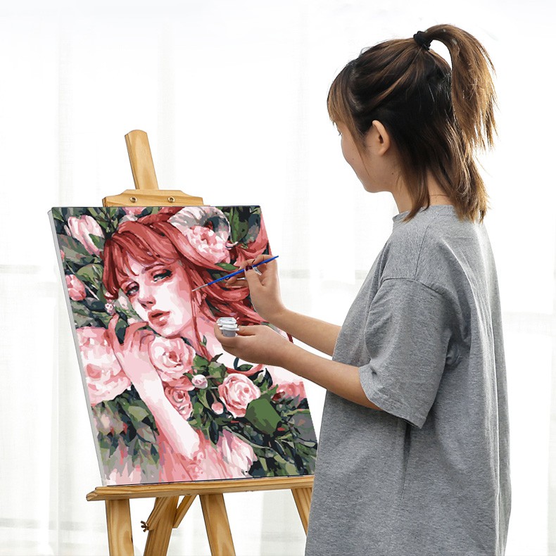 Tranh Sơn Dầu Số Hoá Cô Gái Tự Tô Màu Theo Số Size To Cho Người Lớn Căng Sẵn Khung 40x50cm Tranh Nàng Thơ Có Sẵn Giá Rẻ | BigBuy360 - bigbuy360.vn
