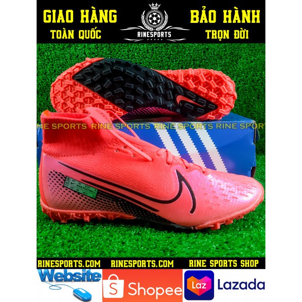 HÀNG THAILAND GIÀY BÓNG ĐÁ SÂN CỎ NHÂN TẠO Mercurial Vapor 13 pro đỏ cổ cao.TF.CAM KẾT Y HÌNH-CAM KẾT HÀNG