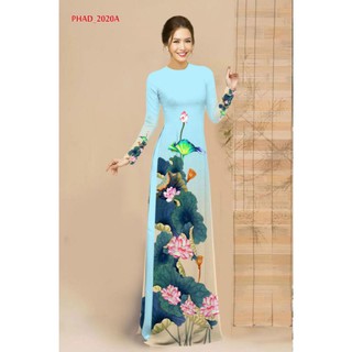 🌼Vải áo dài lụa 3D hoa sen chân đồng phục (đặt trước 4 ngày)🌸