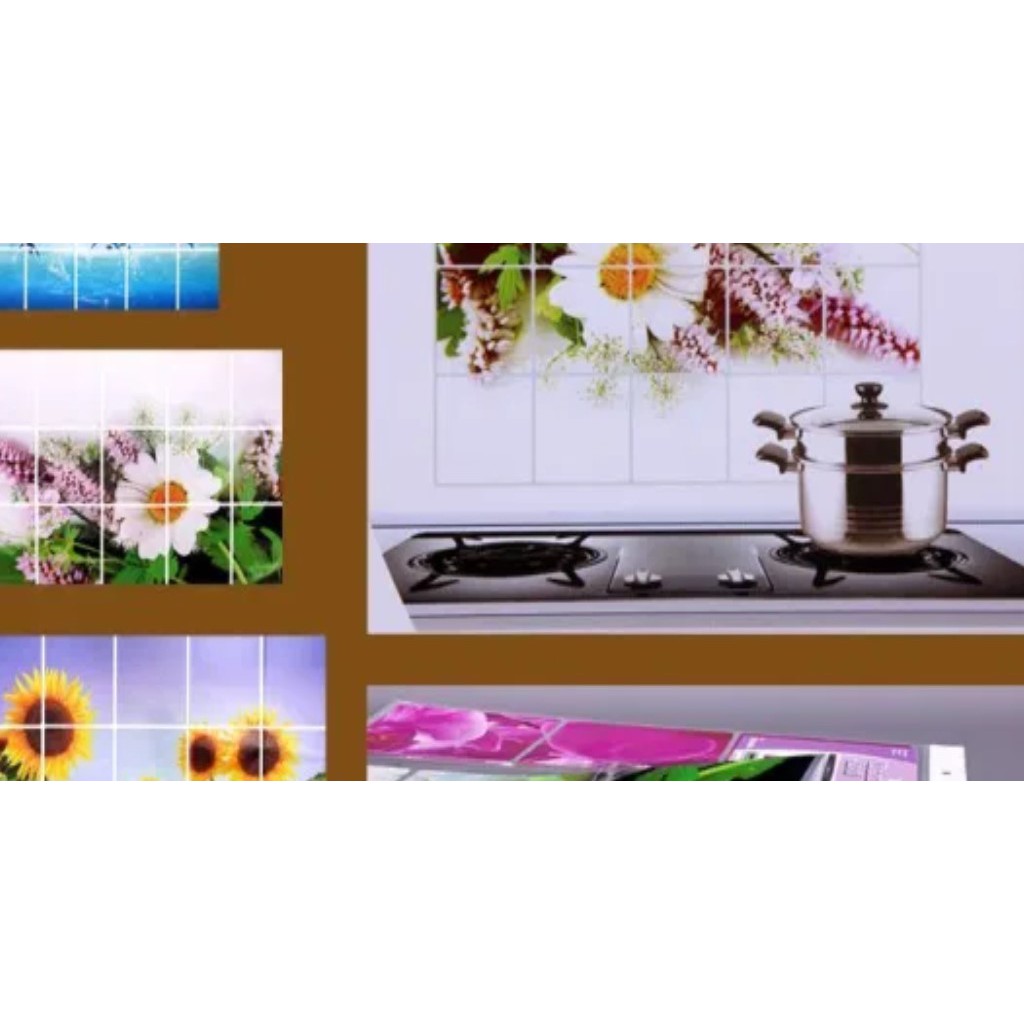 MIẾNG DÁN TƯỜNG CÁCH NHIỆT NHÀ BẾP NHIỀU HÌNH.