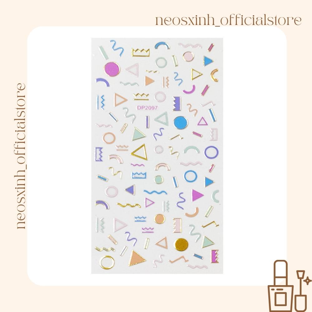 Sticker Dán Móng Tay Hình Học Nhiều Màu DP2097-2108 Cute Hot Trend - Hình Dán Móng - Neosxinh Nails