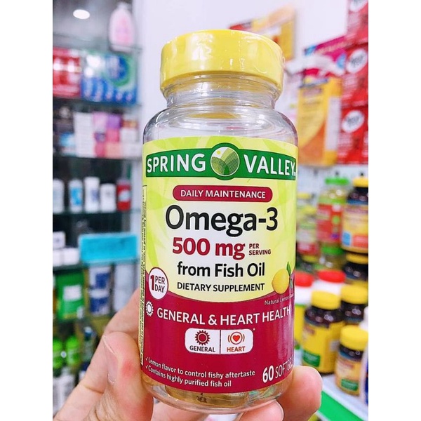 🟡🟡 Viên Uống Bổ Sung Omega-3 Spring Valley Mỹ Chứa Omega-3 Fatty Acids, DHA, EPA,...