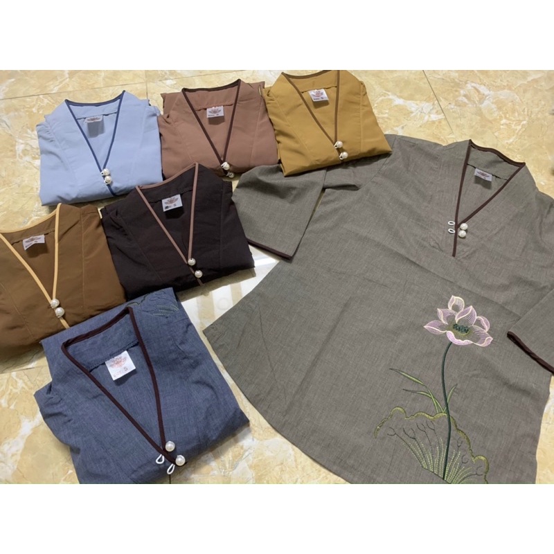 Đồ Lam Đi Chùa# Mẫu Hoa Nút Ngọc