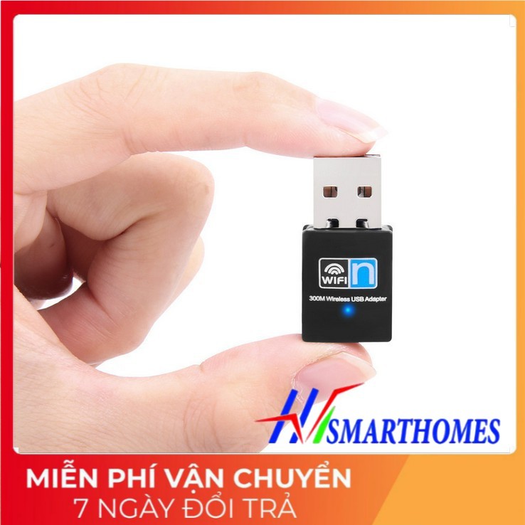 USB wifi -usb thu sóng wifi cực mạnh tốc độ 300Mbps cho máy tính, laptop (Không râu)