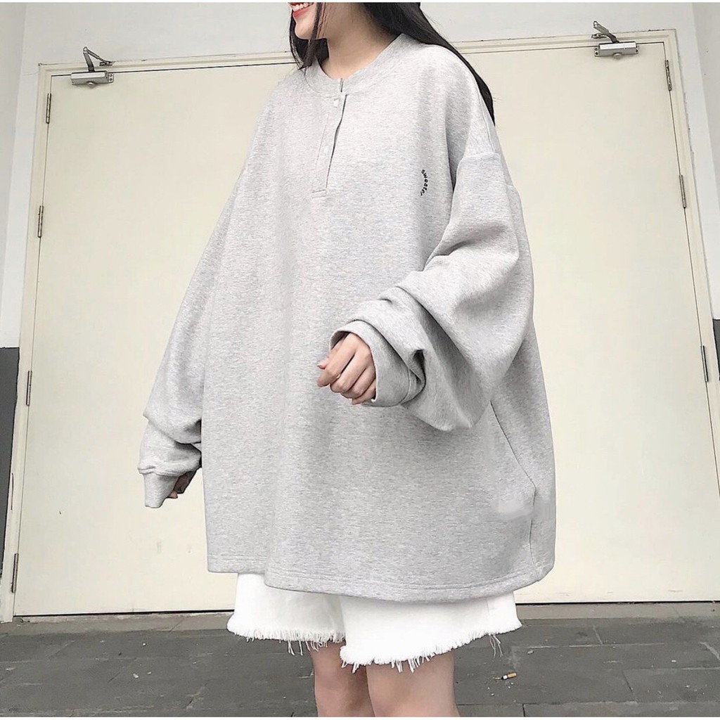 Áo SWEATER CỔ TRỤ THÊU CHỮ Ulzzang Unisex 1hitshop