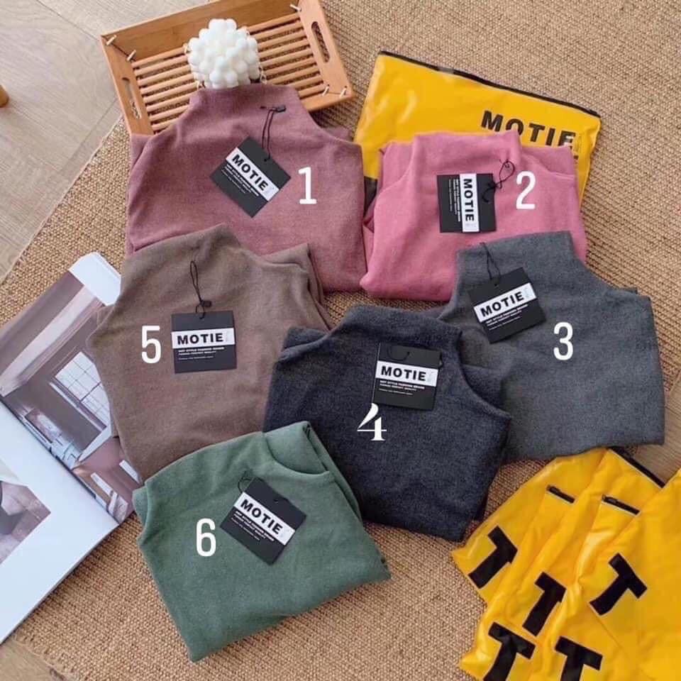 Áo giữ nhiệt nữ FREESHIP Áo Len Cổ Lọ Xuất Nhật MoTie (Túi Zip)