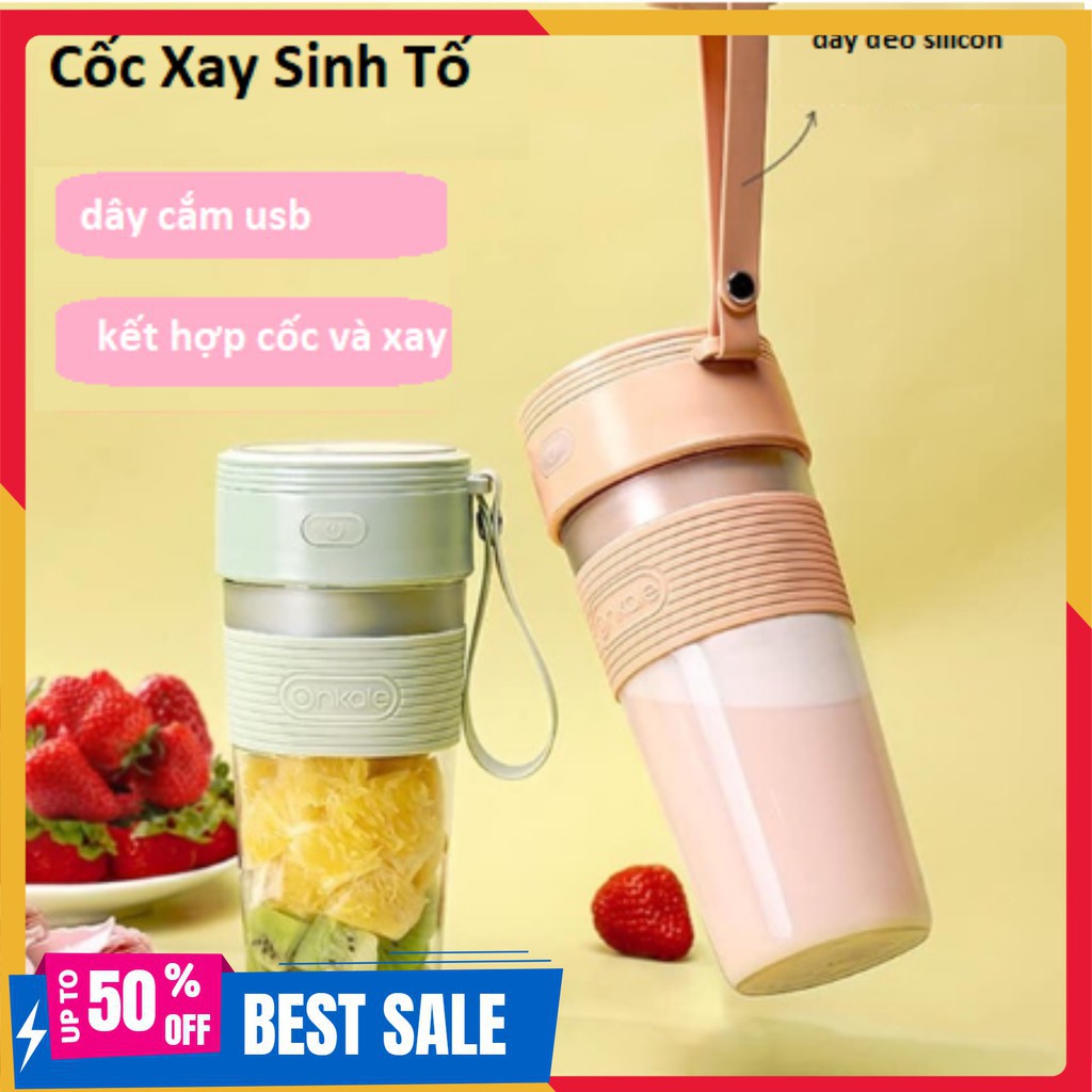 Cốc Xay Sinh Tố Cầm Tay Tích Điện Mang Du Lich Dễ Dàng