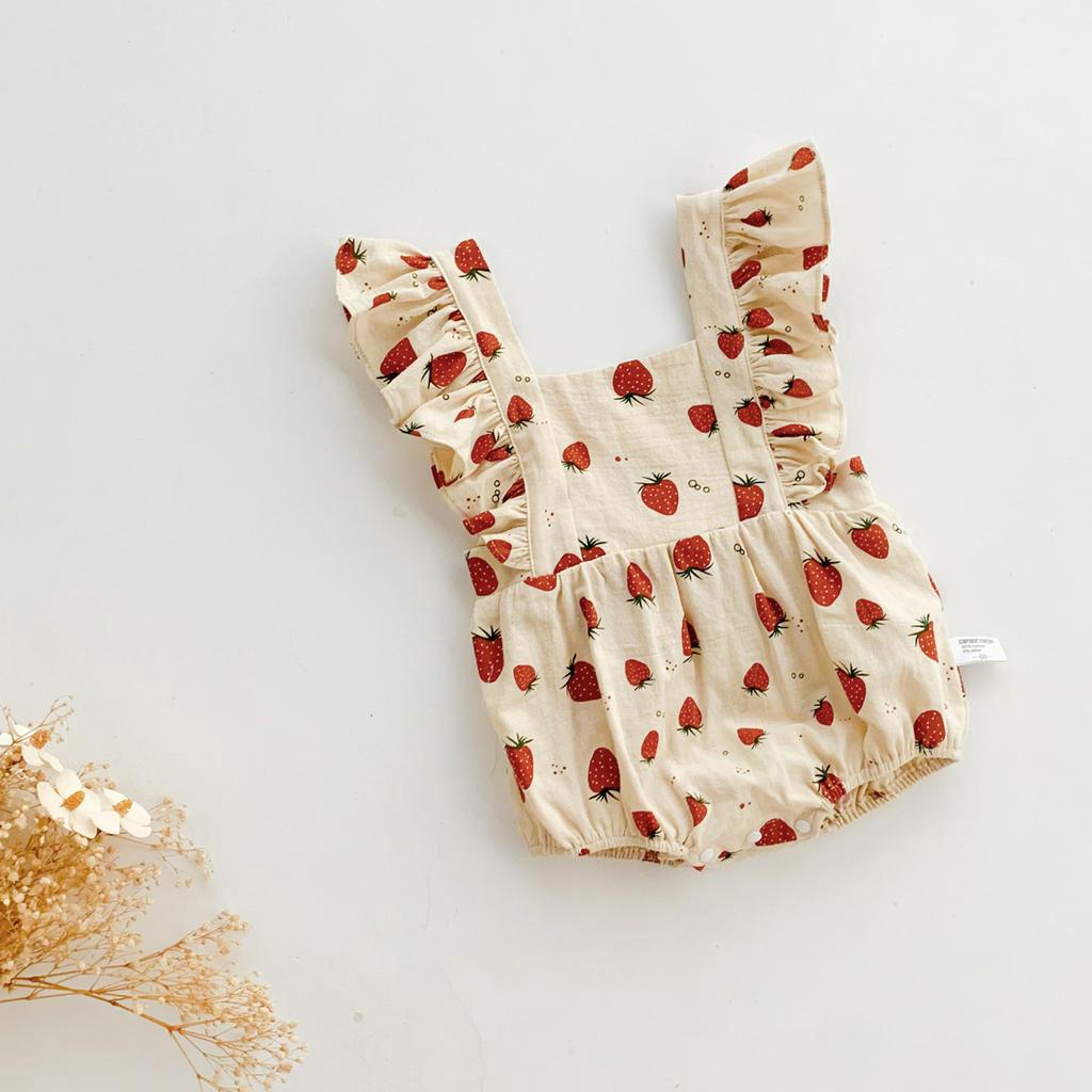 Jumpsuit Tay Cánh Tiên Phong Cách Công Chúa Cho Bé Gái