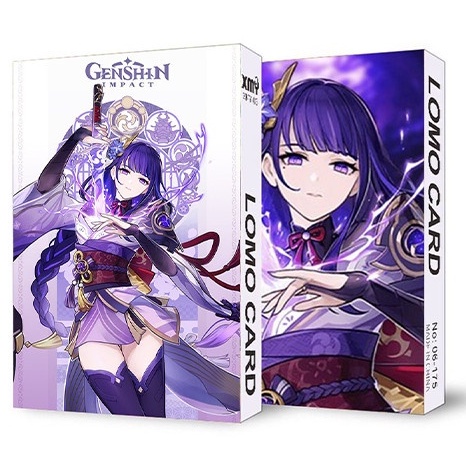 COMBO 4 món nhân vật RAIDEN SHOGUN game GENSHIN IMPACT standee lomo dây chuyền vòng tay anime chibi