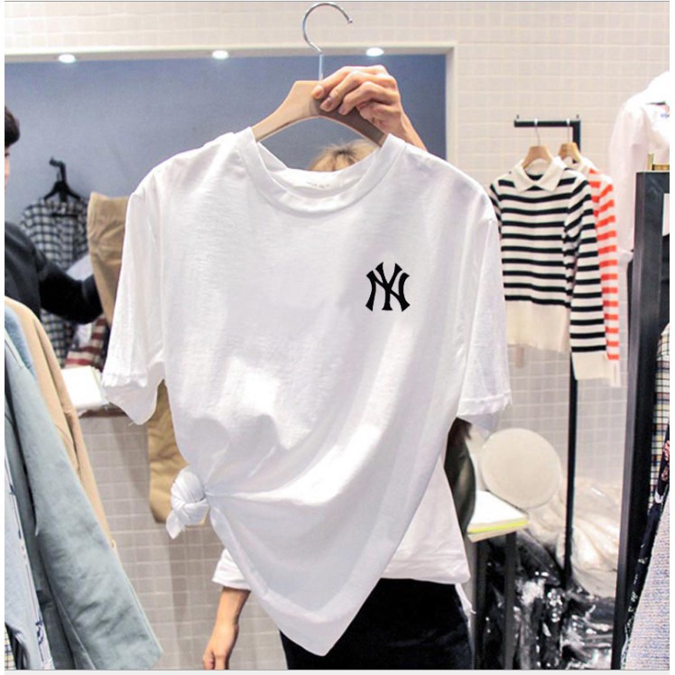 [Free size] Áo thun nam nữ - áo phông nam nữ tay lỡ NY Unisex form rộng kiểu dáng Hàn Quốc Cotton